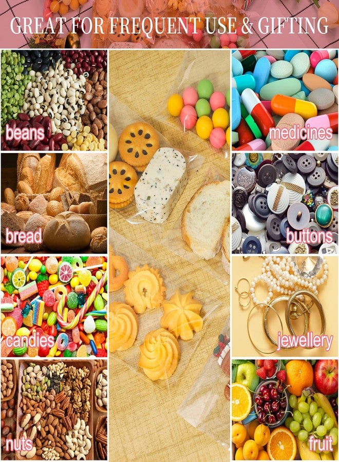 Bonison 200 Pcs Cookie Bags With Seal, 4x6 inch Self Sealing Cellophane Treat Bags for Cookies, Candy, Jewelry, Party Favors, Bakery & Gift Packaging – Transparent OPP Bags with Adhesive Strip - Image 5